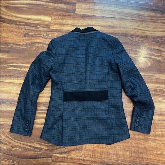 $678 VERONICA BEARD Gia Plaid Peak Lapel Dickey Jacket Blazer Blue/Navy size 8 - Picture 10 of 12